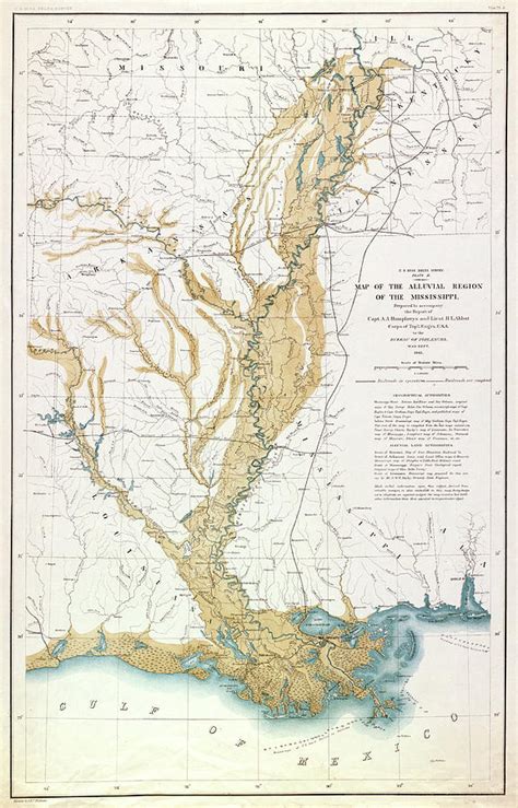 Map of Mississippi River on a Map